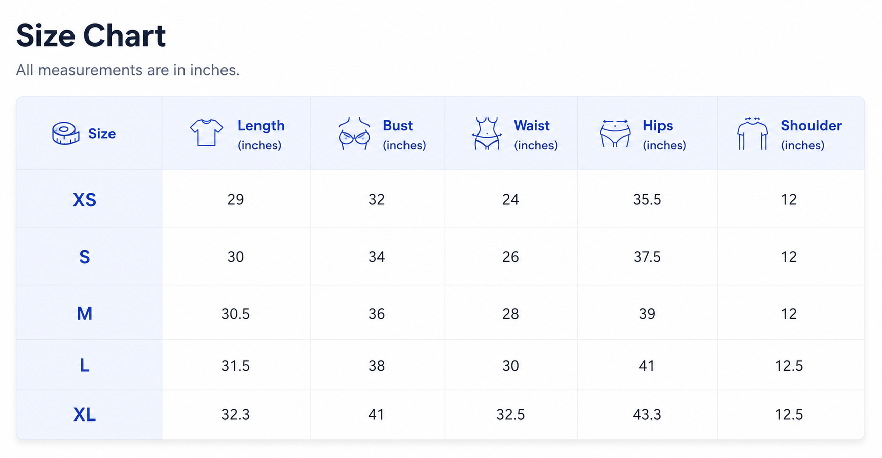 Size chart for Noir Sash Mini Dress